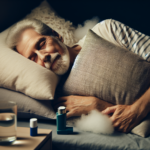 Illustration of a person with COPD sleeping on their side with elevated head